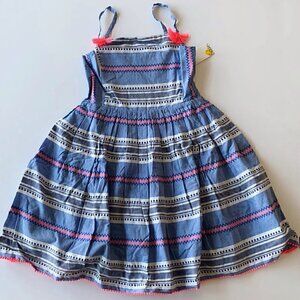 NWT Mini Boden Girl Stripe Tassel Sun Dress 13-14 Years
